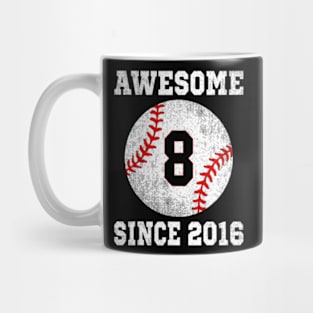 8Th Birthday Baseball Player 8 Years Old Sports Mug